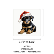 Beauceron Puppy Drawing ceramic coasters set of 4, size 3.75 inches