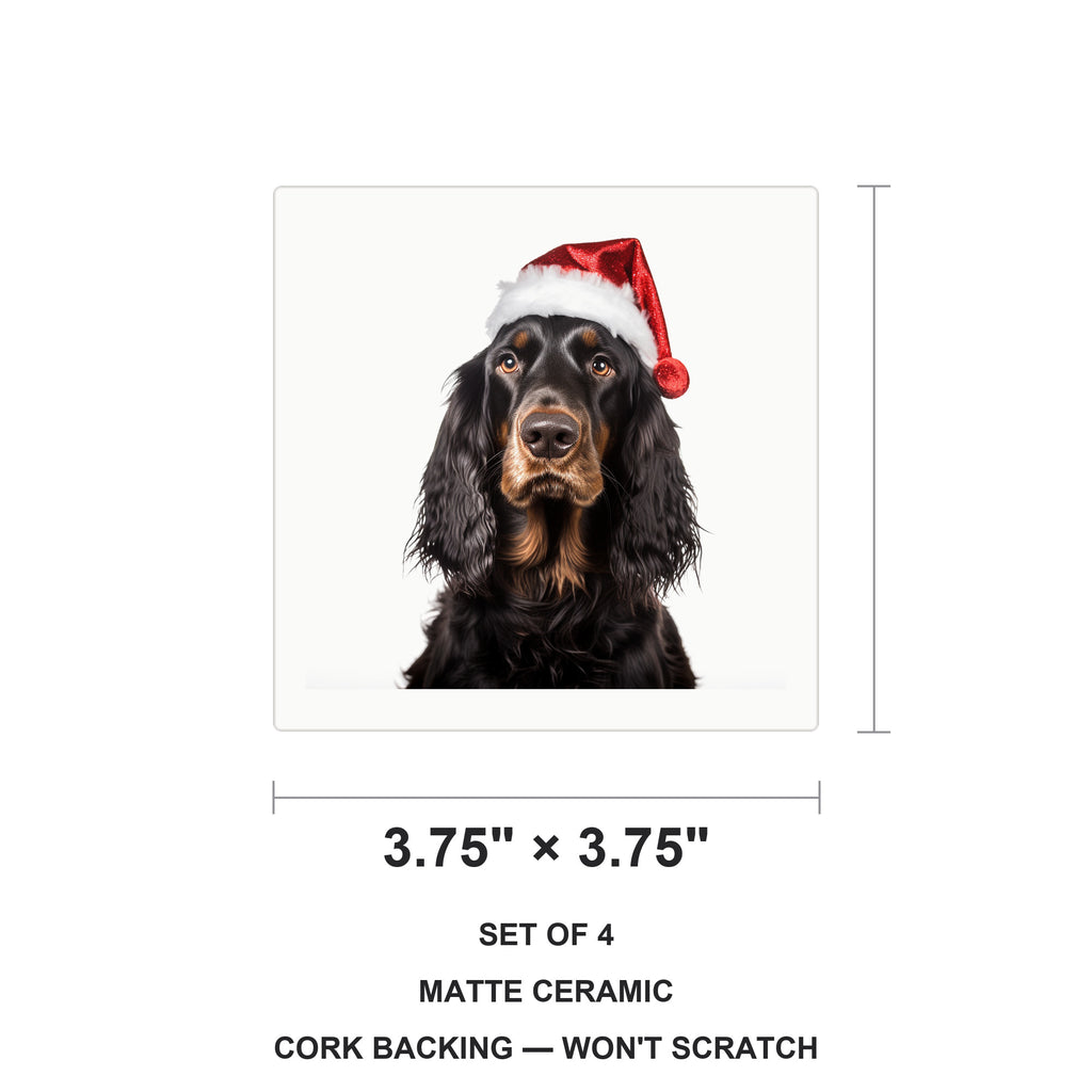 Gordon Setter ceramic coasters set of 4, size 3.75 inches