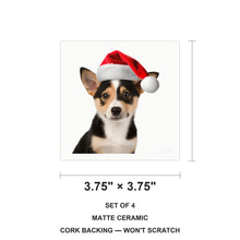 Canaan Dog Puppy ceramic coasters set of 4, size 3.75 inches