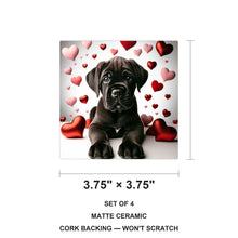 Cane Corso ceramic coasters set of 4, size 3.75 inches