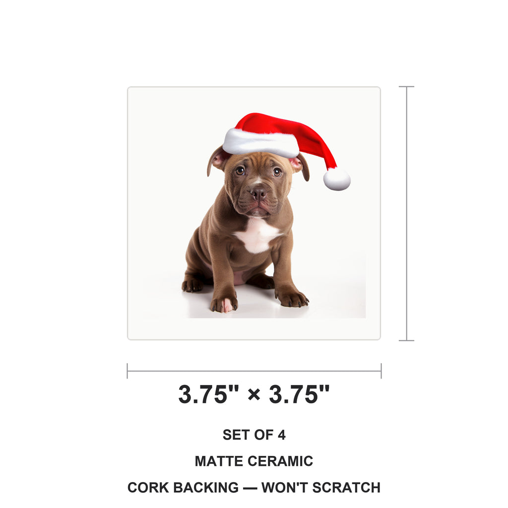 Staffordshire Bull Terrier ceramic coasters set of 4, size 3.75 inches