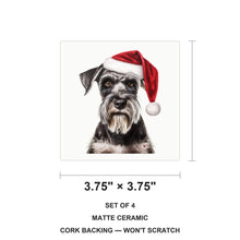 Standard Schnauzer ceramic coasters set of 4, size 3.75 inches