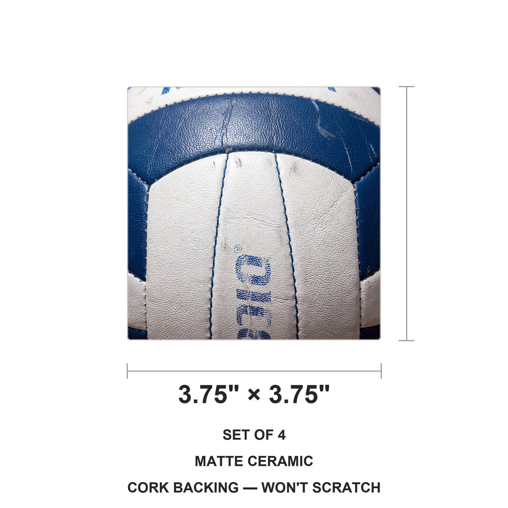 Volleyball ceramic coasters set of 4, size 3.75 inches