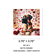 Great Dane ceramic coasters set of 4, size 3.75 inches