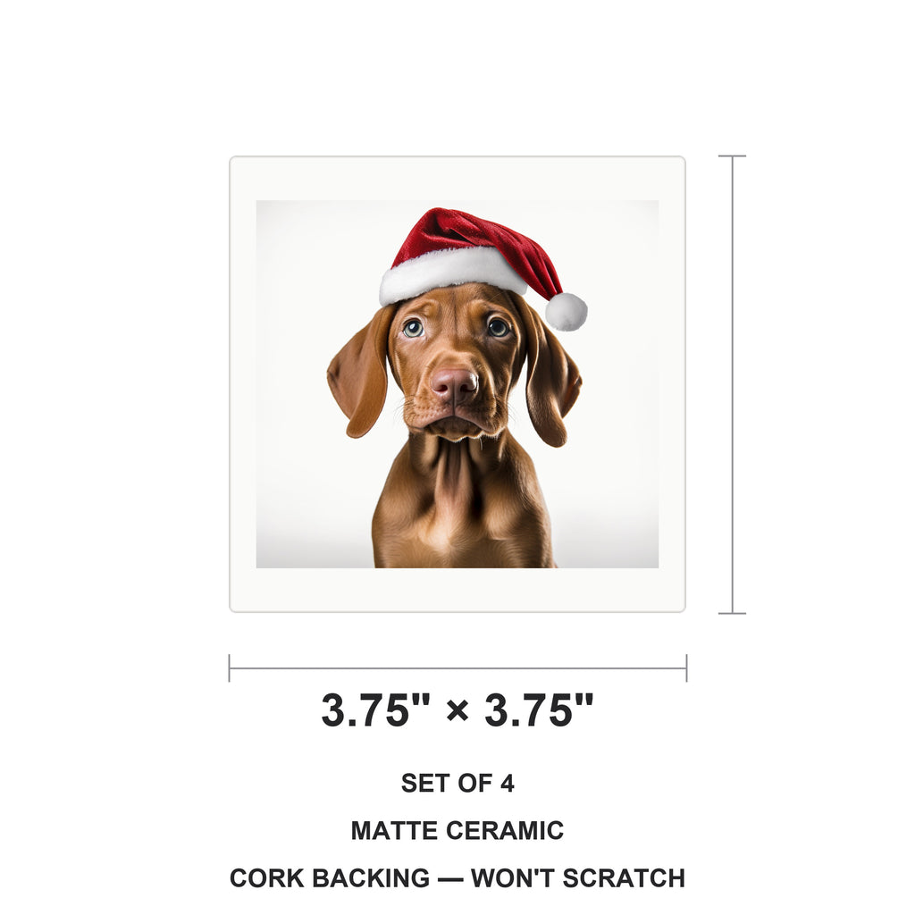 Vizsla Puppy ceramic coasters set of 4, size 3.75 inches