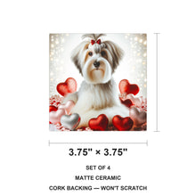Shih Tzu ceramic coasters set of 4, size 3.75 inches
