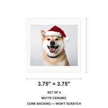 Shiba Inu ceramic coasters set of 4, size 3.75 inches