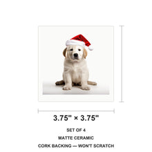 Great Pyrenees Puppy ceramic coasters set of 4, size 3.75 inches