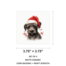 Cesky Terrier Puppy Drawing ceramic coasters set of 4, size 3.75 inches