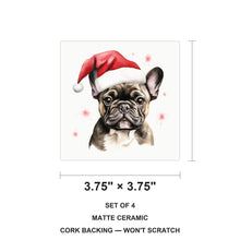 French Bulldog Drawing ceramic coasters set of 4, size 3.75 inches