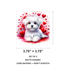 Maltese ceramic coasters set of 4, size 3.75 inches
