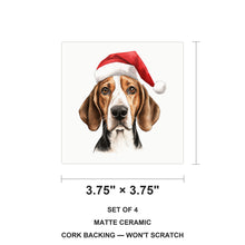 English Foxhound ceramic coasters set of 4, size 3.75 inches