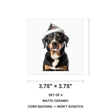 Entlebucher Mountain Dog ceramic coasters set of 4, size 3.75 inches