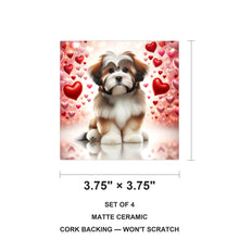 Shih Tzu ceramic coasters set of 4, size 3.75 inches