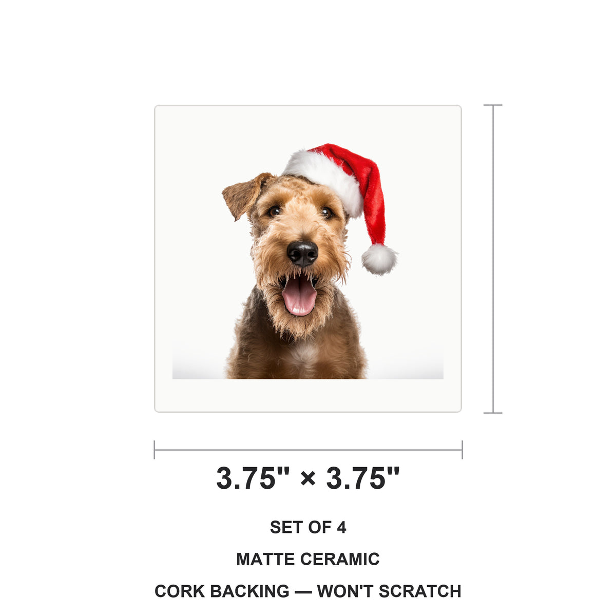 Lakeland Terrier ceramic coasters set of 4, size 3.75 inches