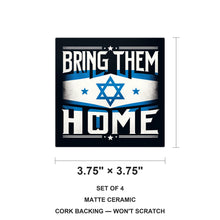 Blue Star Banner ceramic coasters set of 4, size 3.75 inches