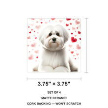 Maltese ceramic coasters set of 4, size 3.75 inches