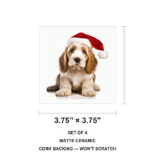 Grand Basset Griffon Vendéen Puppy ceramic coasters set of 4, size 3.75 inches