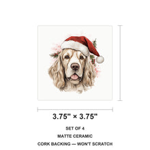 Clumber Spaniel ceramic coasters set of 4, size 3.75 inches