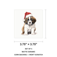 St. Bernard Puppy Drawing ceramic coasters set of 4, size 3.75 inches