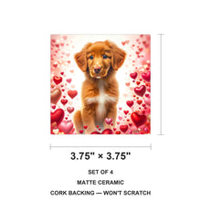 Nova Scotia Duck Tolling Retriever ceramic coasters set of 4, size 3.75 inches