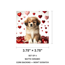 Tibetan Spaniel ceramic coasters set of 4, size 3.75 inches