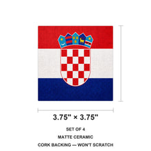 Croatia Flag Pride ceramic coasters set of 4, size 3.75 inches