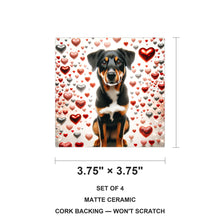Greater Swiss Mountain Dog ceramic coasters set of 4, size 3.75 inches