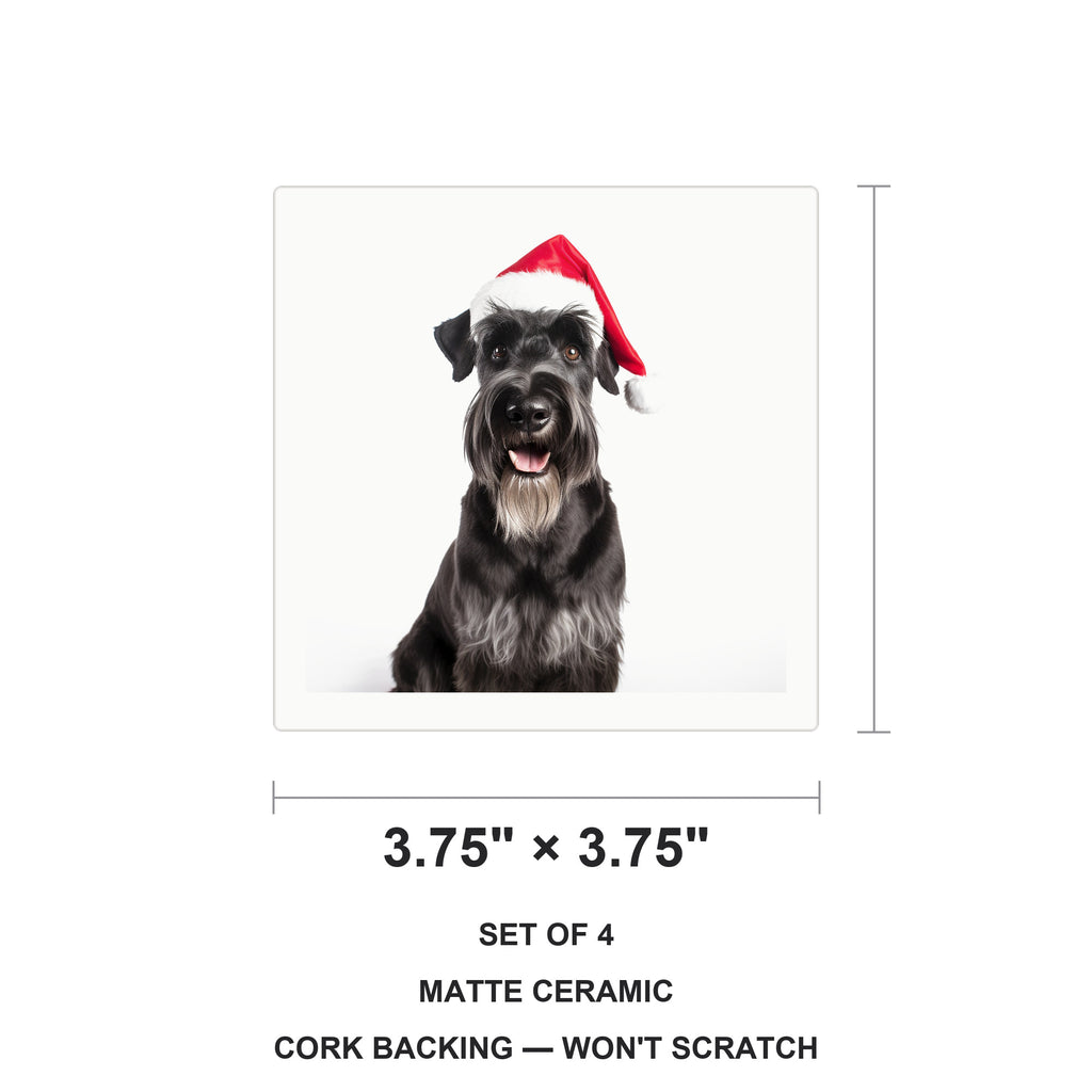 Giant Schnauzer ceramic coasters set of 4, size 3.75 inches