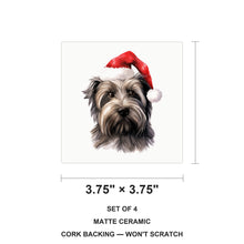 Skye Terrier ceramic coasters set of 4, size 3.75 inches