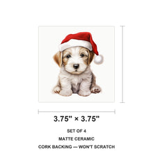 Sealyham Terrier Puppy Drawing ceramic coasters set of 4, size 3.75 inches