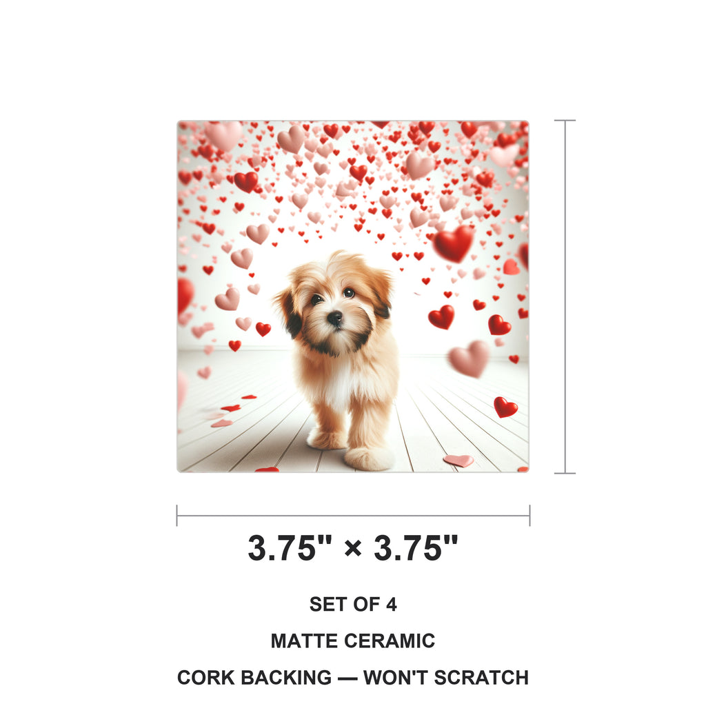 Havanese ceramic coasters set of 4, size 3.75 inches