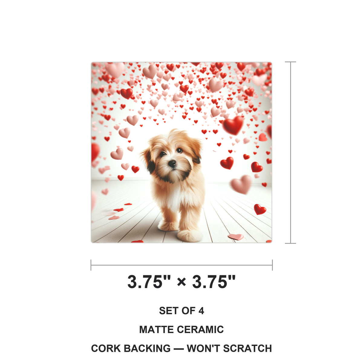 Havanese ceramic coasters set of 4, size 3.75 inches