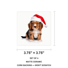 Cavalier King Charles Spaniel Puppy ceramic coasters set of 4, size 3.75 inches