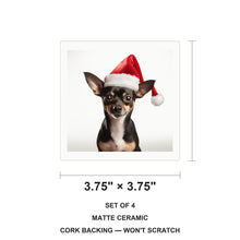 Rat Terrier ceramic coasters set of 4, size 3.75 inches