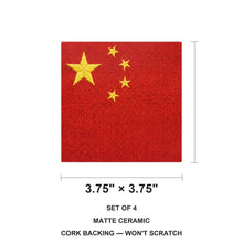 China Flag Pride ceramic coasters set of 4, size 3.75 inches