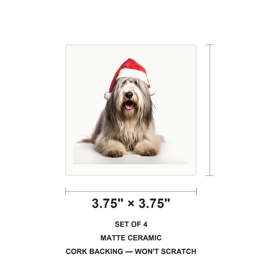 Bergamasco Sheepdog ceramic coasters set of 4, size 3.75 inches