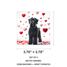 Giant Schnauzer ceramic coasters set of 4, size 3.75 inches