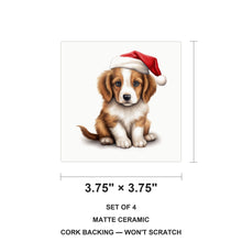 Kooikerhondje Puppy Drawing ceramic coasters set of 4, size 3.75 inches