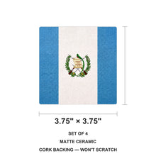 Guatemala Flag Pride ceramic coasters set of 4, size 3.75 inches