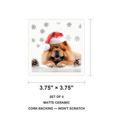 Chow Chow ceramic coasters set of 4, size 3.75 inches