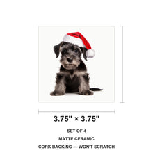 Cesky Terrier Puppy ceramic coasters set of 4, size 3.75 inches