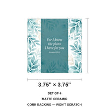 Jeremiah 29:11 ceramic coasters set of 4, size 3.75 inches