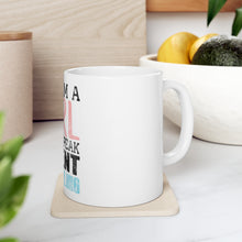 DistinctInk Glossy White Coffee / Tea Mug - Yes I'm a Girl Yes I Speak Fluent Wrestling