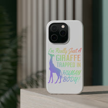 DistinctInk ToughCase for Apple iPhone, Compatible with MagSafe Charging - Just a Giraffe Trapped in a Human Body