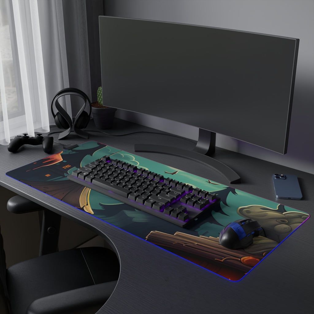 LED Gaming Mouse Pad with Trick or Treat Fun Design for Halloween, view 27
