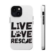 DistinctInk ToughCase for Apple iPhone, Compatible with MagSafe Charging - Live Love Rescue - Dog Paw