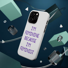 DistinctInk ToughCase for Apple iPhone, Compatible with MagSafe Charging - I'm Feminine Because I'm Feminist