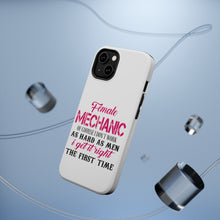 DistinctInk ToughCase for Apple iPhone, Compatible with MagSafe Charging - Female Mechanic Get It Right the First Time