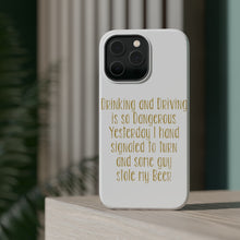 DistinctInk ToughCase for Apple iPhone, Compatible with MagSafe Charging - Drinking Driving Dangerous Guy Stole Beer